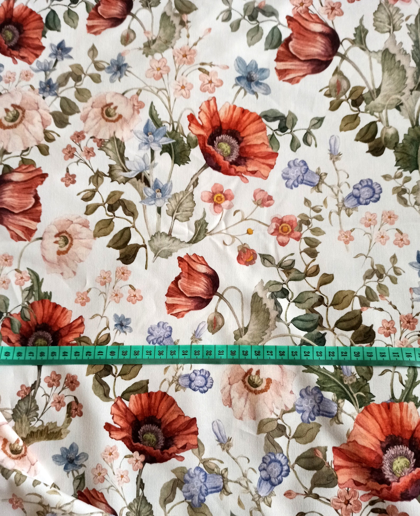 Mallow Fabric Mallow Premium Cotton Fabric Meadow Flowers Etsy