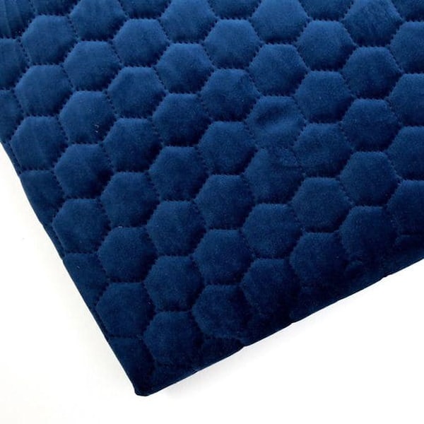 Velvet Honeycomb Quilted, Hexagon Quilted Fabric, Upholstery Fabric, Soft Touch Luxury, Home Decorative Fabric, Sold By The Metre/Yard