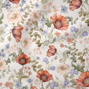 Mallow Cloth Mallow Fabric, Mallow Premium Cotton Fabric, Meadow Flowers Fabric ...