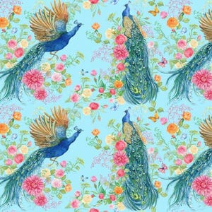 1 Meter Peacock Italian Velvet Fabric, Upholstery Velvet Fabric, Digital Print, Velvet curtain, velvet pillow, Home Decor Fabric 145cm Width