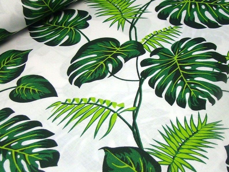 Monstera Leaf Fabric Tropical Leaves Tropical Fabric Leaf - Etsy New ...