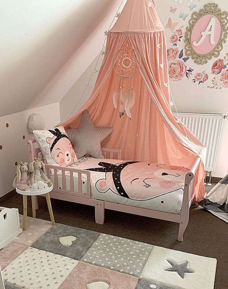 Baby Bedding Set For Girl Pink Bear Cushion Quilt Duvet Etsy