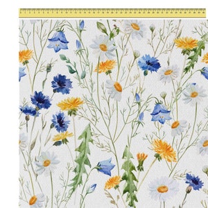 1 mètre Fleurs dans le pré Bleuets et coquelicots Velours italien, Prairie fleurie Velvet, Tissus dameublement Velor, tissus dameublement, tissus velours Décoration intérieure image 7