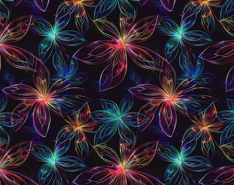 1 metr Kwiaty Neonowe Velvet tkanina, kwiaty Włoski Velvet, Welur tapicerski, tkanina tapicerska, Aksamitna tkanina, druk cyfrowy