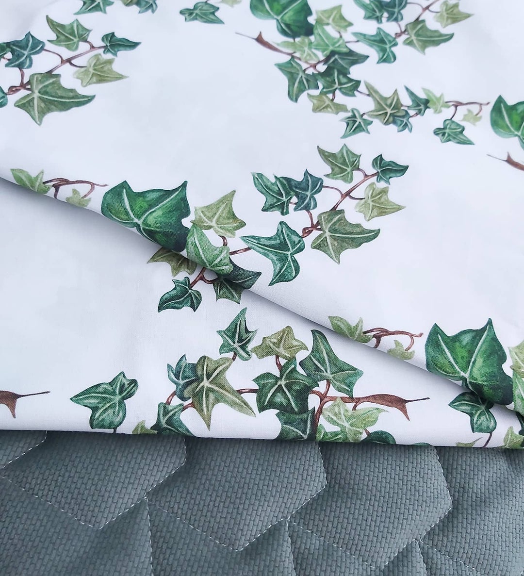 Rest 42 Ivy Fabric, Green Ivy Leaves Premium Cotton Fabric, Autumn