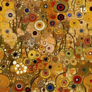 1 Meter Gustav Klimt Blumenmuster Velours, Italienischer Samt, Velvetstoff, Velour Stoff, Digitaldruck-Samtstoff, Art Deco Stoff