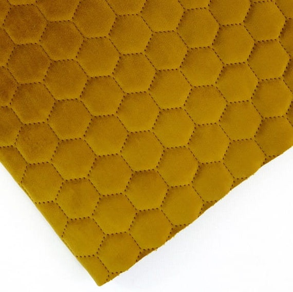Velvet Quilted Hexagon Quilted Fabric Upholstery Etsy