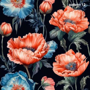 1 Meter Red poppies Italian Velvet Fabric, Upholstery Velvet, Digital Print, Velvet curtain, velvet pillow, Home Decor Fabric
