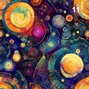 1 Meter Abstraktion Gustav Klimt Velours, Italienischer Samt, Velvetstoff, Velour Stoff, Digitaldruck-Samtstoff, Art Deco Stoff