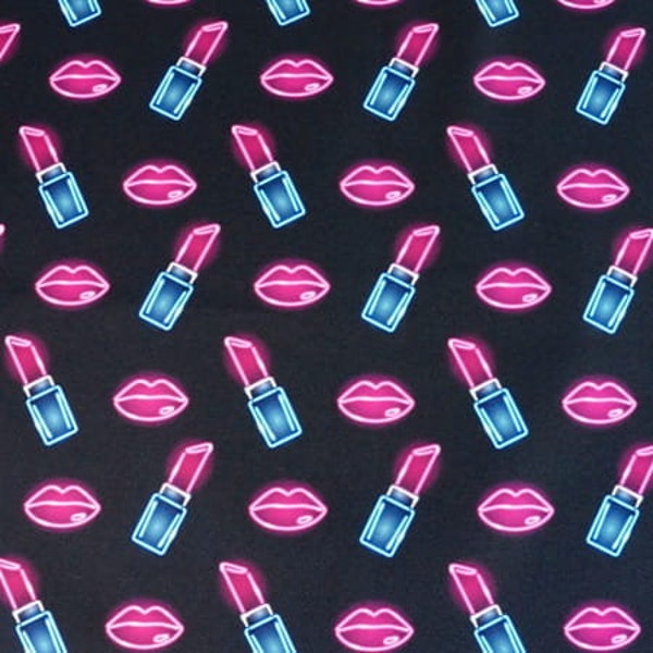 Fluo Lipsticks Lips Waterproof Fabric, Waterproof Polyester, outer fabric by the half yard 50cm/0.55yd