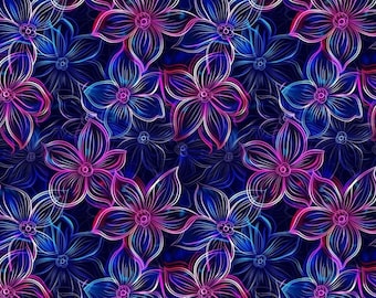 1 metr Kwiaty Neonowe Velvet tkanina, kwiaty Włoski Velvet, Welur tapicerski, tkanina tapicerska, Aksamitna tkanina, druk cyfrowy