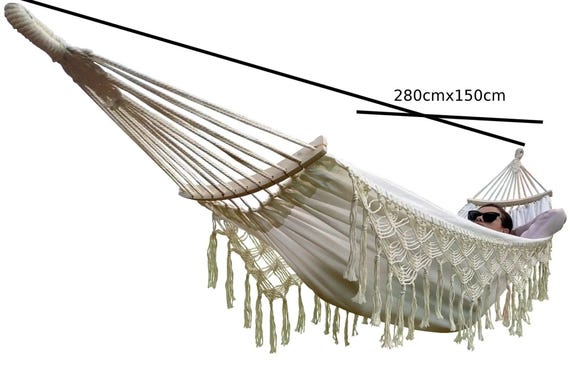 Luxus-Hngematte mit Makramee, brasilianische Boho-Hngematte,  Premium-Doppelhngematte, handgefertigt, Baumwollhngematte 150 x 280cm -  Etsy.de