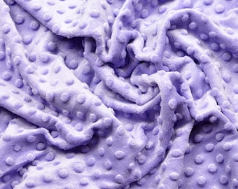 Plush minky, fabric Minky dots, 350g/m2 - 50cmx155cm, lavender minky, purple minky