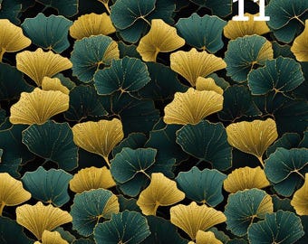 1 yard ginkgo leaves, ginkgo biloba leaves Velvet, Velvet Fabric, Upholstery Velor Fabric, Home Decor Fabric, Digital Print