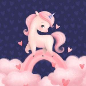 Unicorns hearts rainbows Sweatshirt fabric, Valentines Day French terry Stretch knit fabric, cotton knitwear, fabric panel for self sewing