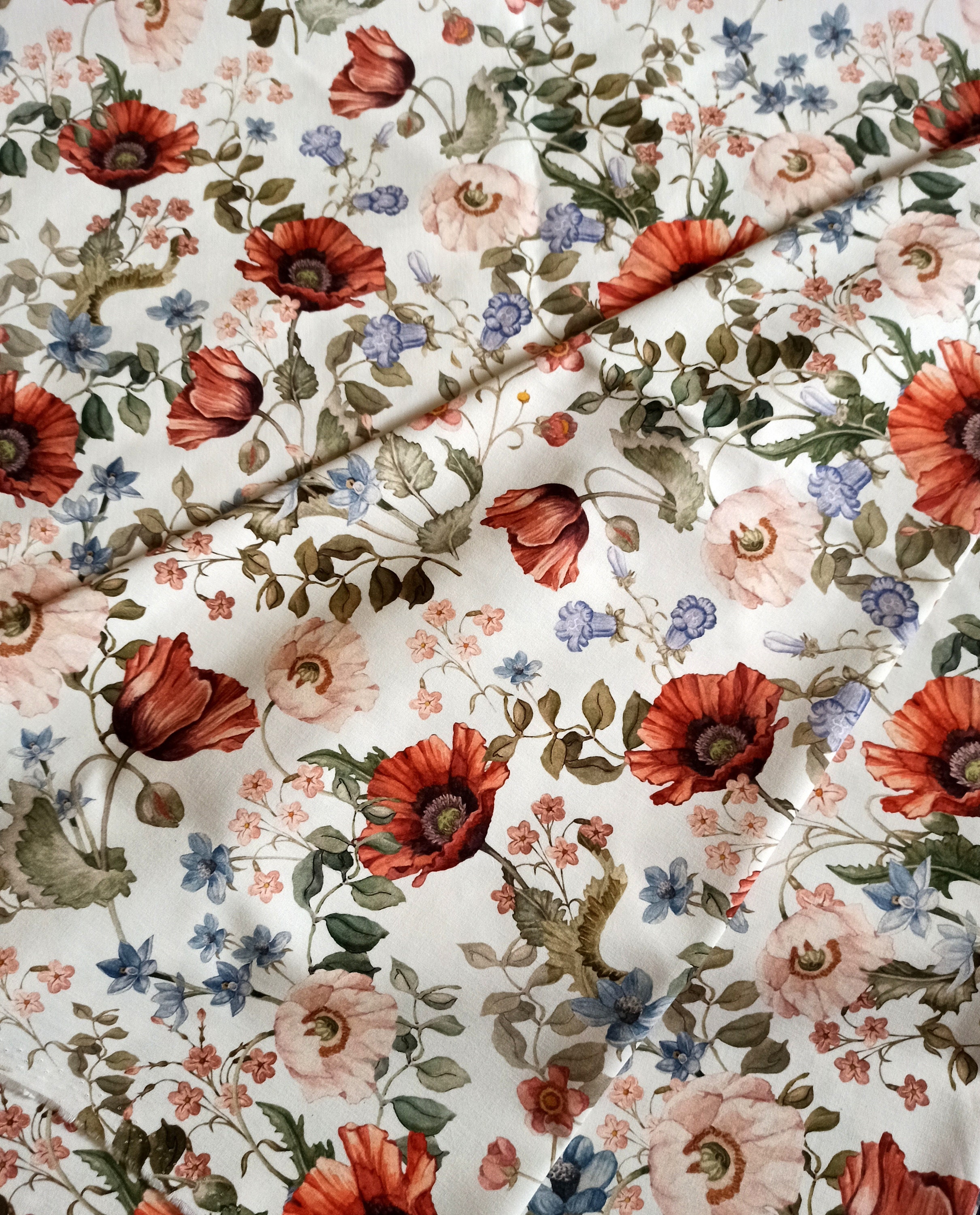 Mallow Cloth Mallow Fabric, Mallow Premium Cotton Fabric, Meadow Flowers Fabric ...