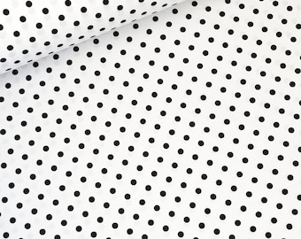 Black Polka Dots Cotton Fabric, black dot on white background, Black and White Fabric, Small Dots 10mm, Fabric by the Yard 50x160cm/0.55yd