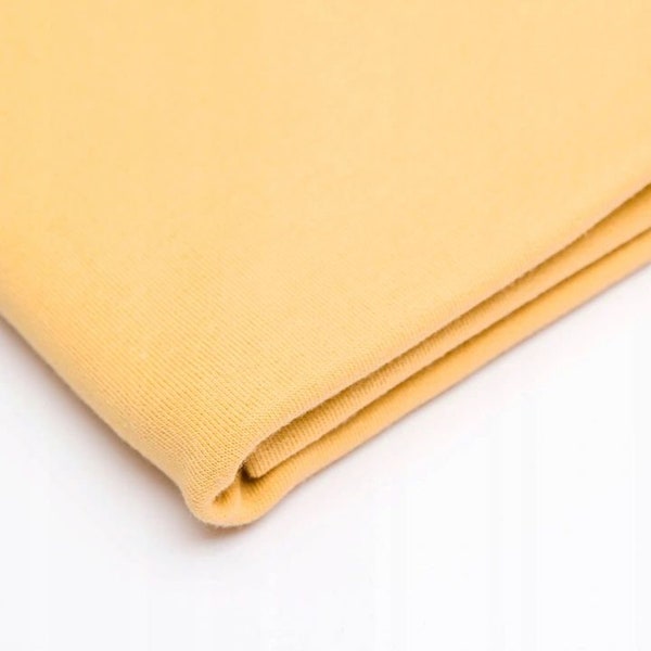 Sunny yellow - Sweatshirt fabric, French terry knit fabric, Premium cotton knitwear, Sweat fabric, 260g/m2 50cm x 170cm