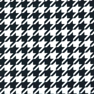 Houndstooth Velvet Fabric, Upholstery Fabric, Soft Upholstery Velvet for Curtains, Black & White Houndstooth Digital Print length 100cm/1 yd