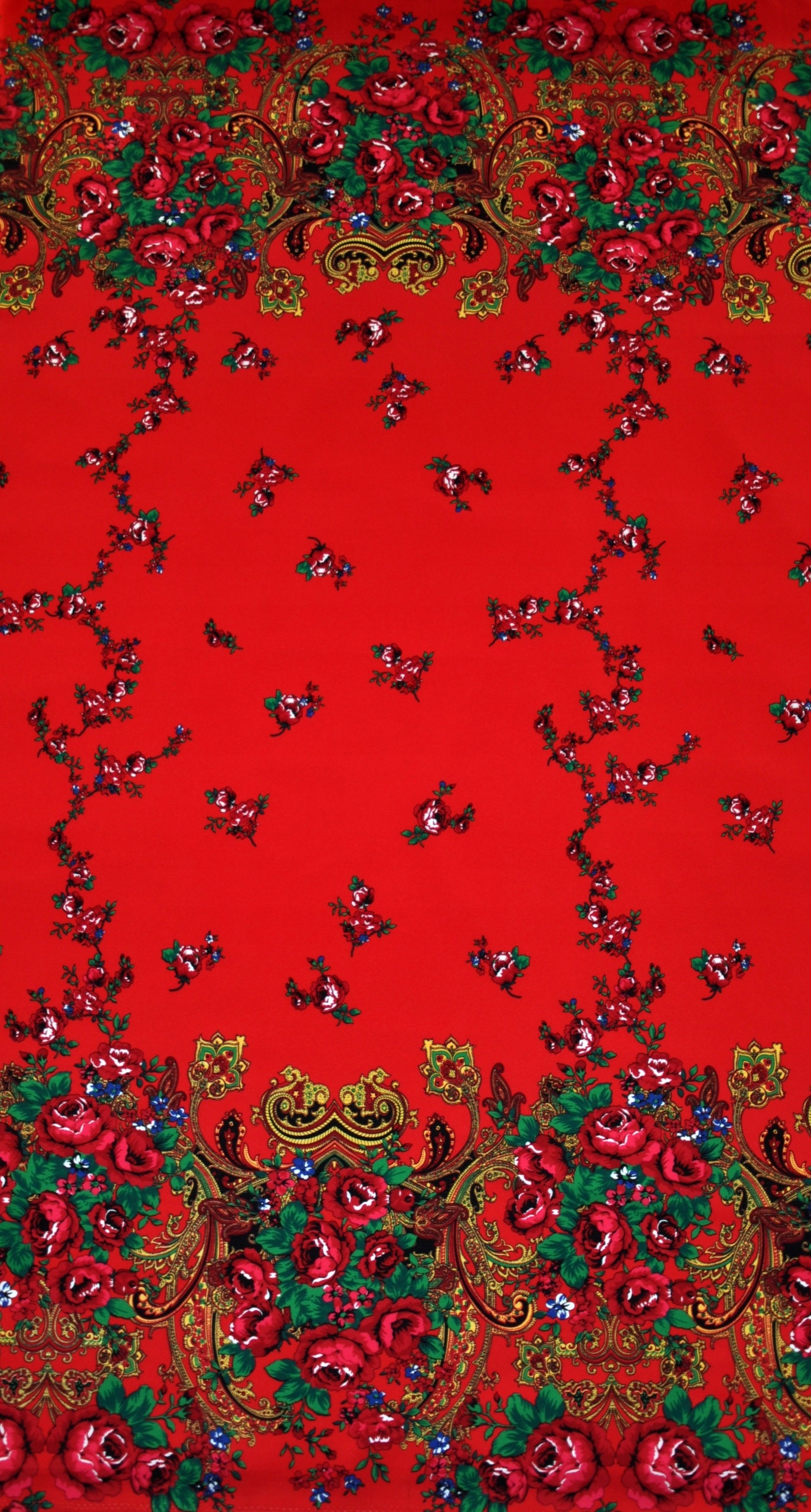 Polish Folk Farbic, Highlander Flowers Pattern, Cleo Motif, Floral