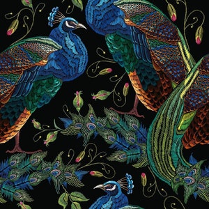 1 metro - Tela de terciopelo italiano pavo real, terciopelo para tapicería, tela de tapicería, tela de terciopelo italiano, impresión digital en pavo real, ancho 145 cm