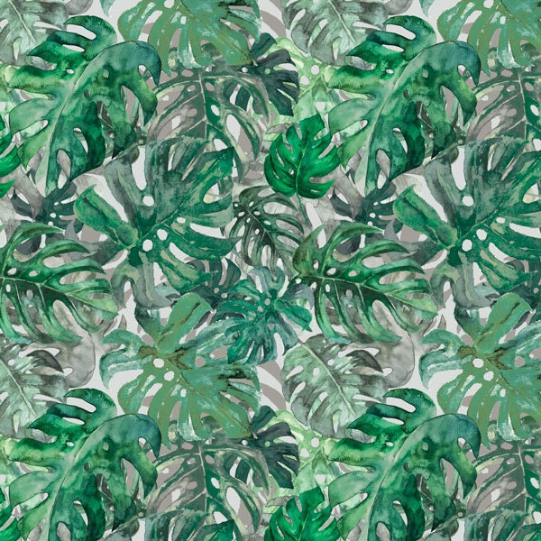 1 Meter Monstera Leafs Italian Velvet, Leaves Velvet Fabric, Upholstery Fabric, Home Decor Fabric, Digital Print, Designer Fabric