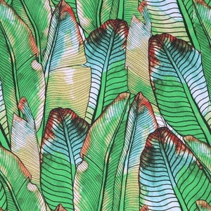 Banana leaves Tropical Leaves Waterproof fabric, Polyester Waterproof, outer fabric, Home Decor, by the half yard, Digital Print