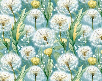 1 Meter Dandelions Italian Velvet Fabric, Upholstery Velvet, Digital Print, Flowers Velvet curtain, velvet pillow, Home Decor Fabric 145cm