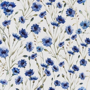 1 mètre Fleurs dans le pré Bleuets et coquelicots Velours italien, Prairie fleurie Velvet, Tissus dameublement Velor, tissus dameublement, tissus velours Décoration intérieure image 1