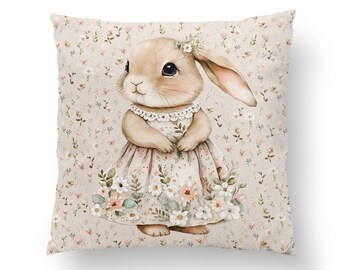 Coleção Bunnies in Flowers tecido de algodão premium, painéis de costura para cobertores, painéis de costura para roupas de cama, painéis de costura de algodão
