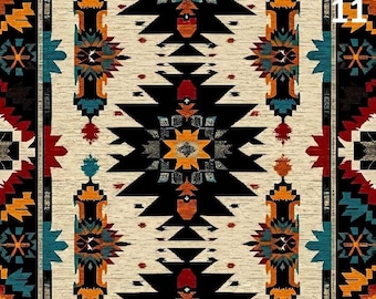 Ethno-Aztec Bekledingsfluweel, kleurrijke fluwelen stof, meubelbekleding, materiaal voor gordijnen, kussens, decoraties, bekleding.
