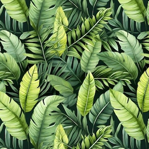 1 yd Tropical leaves, jungle leaves Waterproof Fabric, Palm leaves Impregnated Fabric, Waterproof Polyester, digital print