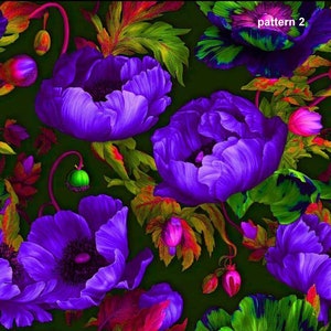 1 Meter Red poppies Italian Velvet Fabric, Upholstery Velvet, Digital Print, Velvet curtain, velvet pillow, Home Decor Fabric