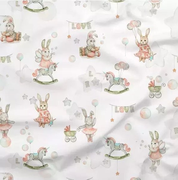 Telas infantiles- Conejos
