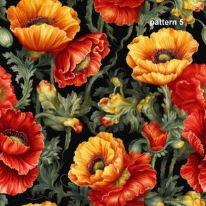 1 Meter Red poppies Italian Velvet Fabric, Upholstery Velvet, Digital Print, Velvet curtain, velvet pillow, Home Decor Fabric