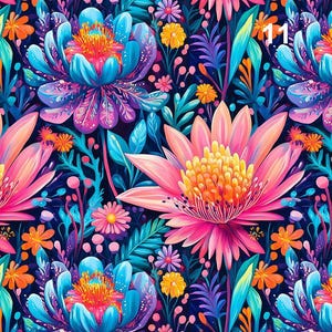 1 Meter Bunte ausgefallene Blumen, Zaubergarten, Italienischer Samt, Velvetstoff, Blumen Velour Stoff, Digitaldruck-Samtstoff