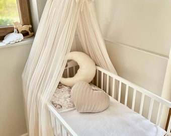 Dreamy Baby Baldachin, Bow, Metal handle, Baby Crib Canopy, Nursery Canopy, Bed Baldachin, Canopy Kids Room, Tulle canopy