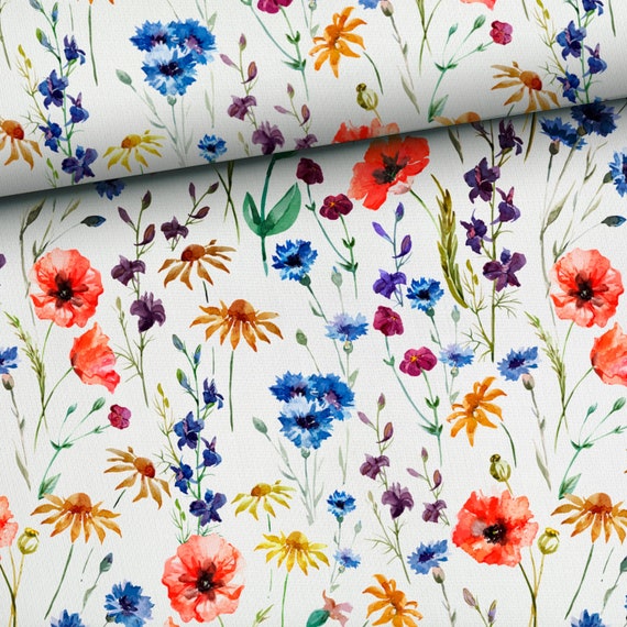 Floral cotton shop knit fabric