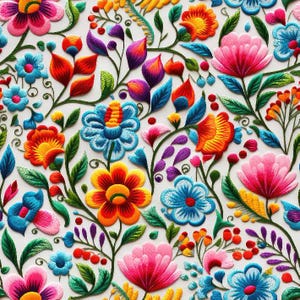 1 Meter Folkloreblumen, Folklore Velour, Möbelpolster Italienischer Samt, Velvetstoff, Velour Stoff, Digitaldruck Samtstoff