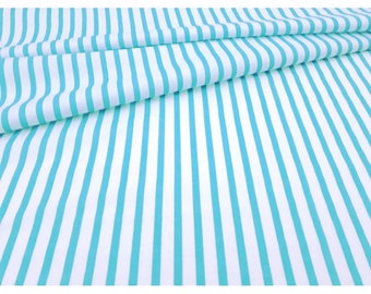 White-blue stripes cotton fabric, stripes 6-10 mm, sailor belts, Fabric by the half yard 50x160cm/0.55yd