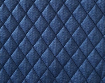 Zeer zacht en delicaat fluweel, doorgestikt in een ruitpatroon, drielaags marineblauw fluweel, velours, fluweel, woondecoratie, 100% polyester