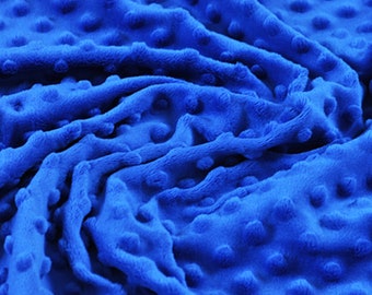 Rest 140 cm Plush minky, fabric Minky dots, 350g/m2 cornflower minky, blue minky