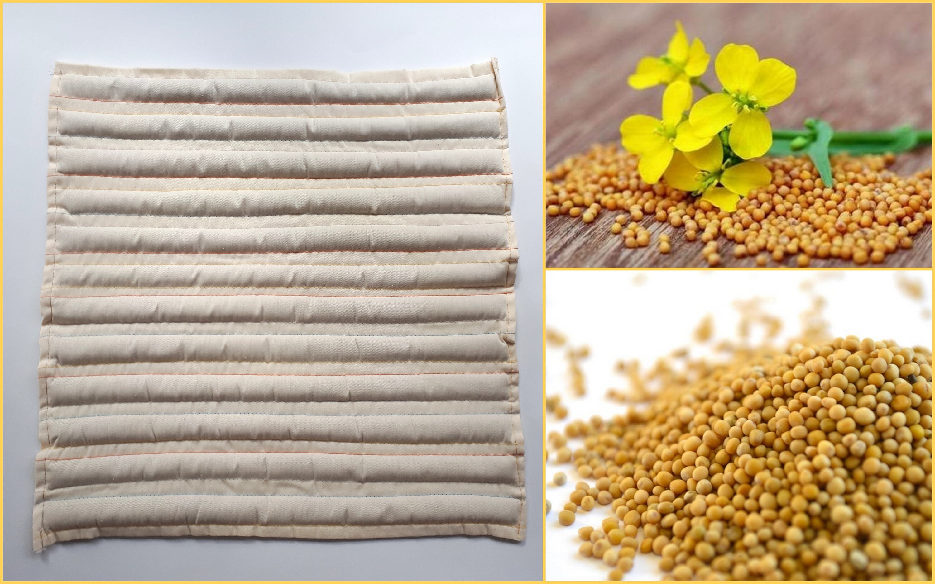 Organic Mustard Seed Pillow Roll Up Charlock Pillow Mustard Etsy