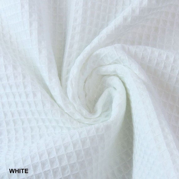 Cotton Waffle Tricot - European Import - Optical White Cotton Waffle Tricot - European Import - Optical White