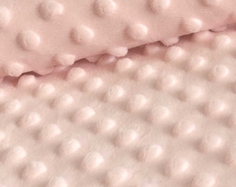 Peach colour Plush Minky, fabric Minky dots, dot, minky dimple, 350g/m2 - 50x155 cm, 19"x61"