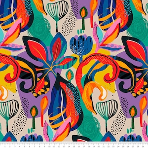 1 meter Abstraction Leaves Italian Velvet, Graffiti Velvet Fabric, Abstract Pattern, Upholstery Fabric, Home Decor Fabric, Digital Print