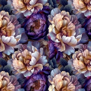 1 yard Peony flowers Waterproof Fabric, Flowers Polyester Waterproof, Flowers Fabric, Outdoor Fabric, Digitalprint