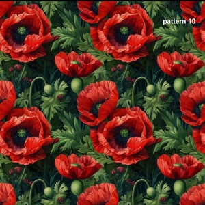 1 mètre Coquelicots, Fleurs des champs Tissu de velours italien, Velours d'ameublement, tissu d'ameublement, tissu de velours italien, impression numérique, largeur 142cm image 10