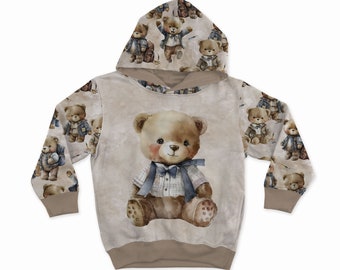 Teddy bears knit, Bear cubs Sweatshirt fabric, stretch Knitwear, French terry knit fabric, cotton knitwear