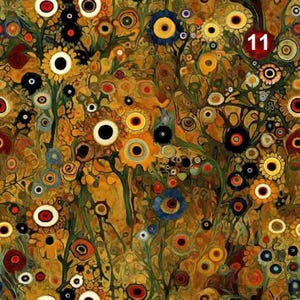 1 Meter Gustav Klimt Blumenmuster Velours, Italienischer Samt, Velvetstoff, Velour Stoff, Digitaldruck-Samtstoff, Art Deco Stoff